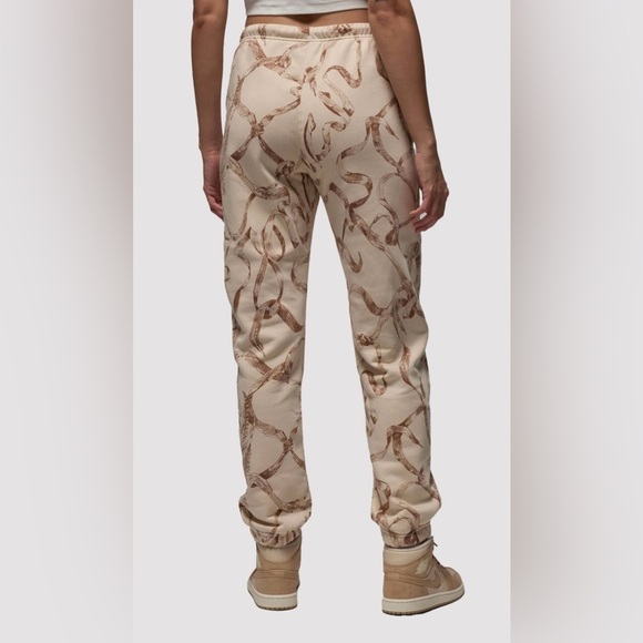 Air Jordan Womens Brooklyn Jogger Pants  All Over Print FZ2237-010 Brown  Sz XS​ - Picture 7 of 7